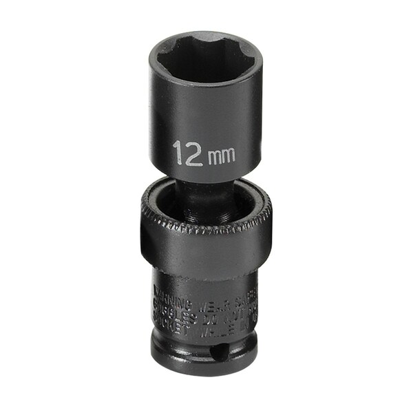 Grey Pneumatic 1/4" Drive, 12mm Size, Metric Socket, 6s Points, 12mm, 1/4"D, Impact, Univ 6pt. 912UMS - main