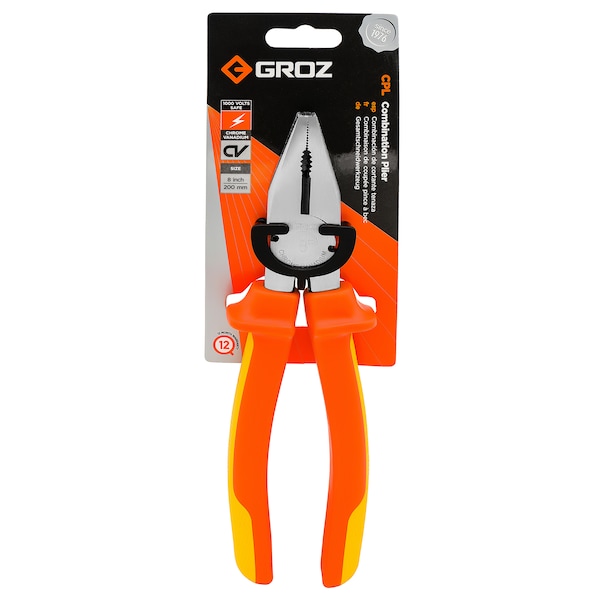Groz 1 Piece Combination Pliers, CV Steel Shock-Proof, Anti-Slip Handle 31532