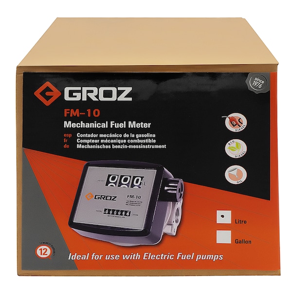 Groz Diesel Meter, Mechanical, Liters, 1" NPT 45642 - main