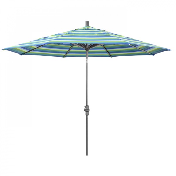 California Umbrella Patio Umbrella, Octagon, 110.5" H, Sunbrella Fabric, Seville Seaside 194061013083 - main