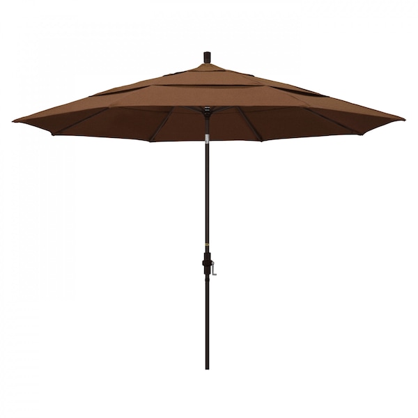 California Umbrella Patio Umbrella, Octagon, 110.5" H, Sunbrella Fabric, Teak 194061013878 - main