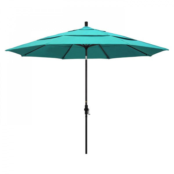 California Umbrella Patio Umbrella, Octagon, 110.5" H, Sunbrella Fabric, Aruba 194061015414