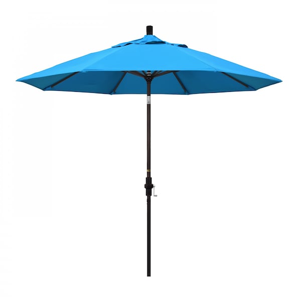 March Patio Umbrella, Octagon, 102.38" H, Sunbrella Fabric, Canvas Cyan GSCU908117-56105