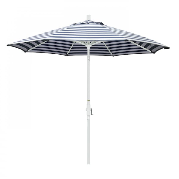March Patio Umbrella, Octagon, 102.38" H, Olefin Fabric, Navy White Cabana Stripe GSCU908170-F96