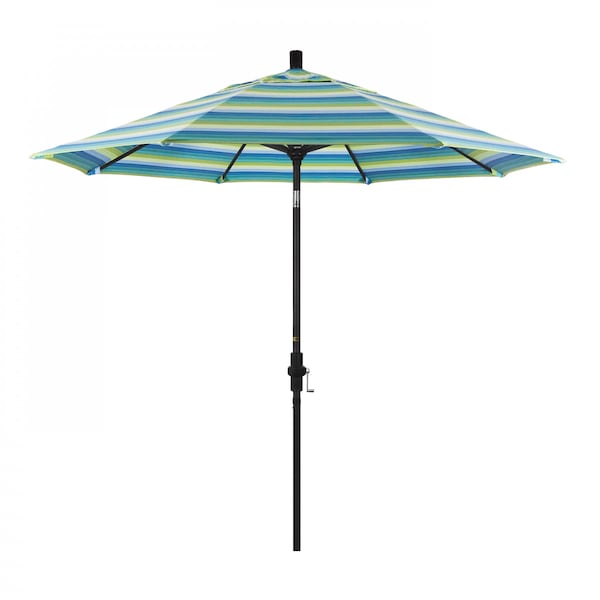California Umbrella Patio Umbrella, Octagon, 102.38" H, Sunbrella Fabric, Seville Seaside 194061019146