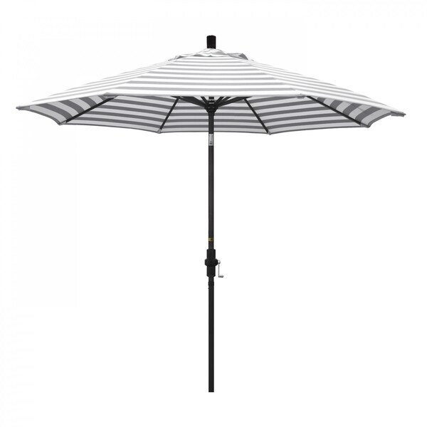 California Umbrella Patio Umbrella, Octagon, 102.38" H, Olefin Fabric, Gray White Cabana Stripe 194061019412 - main