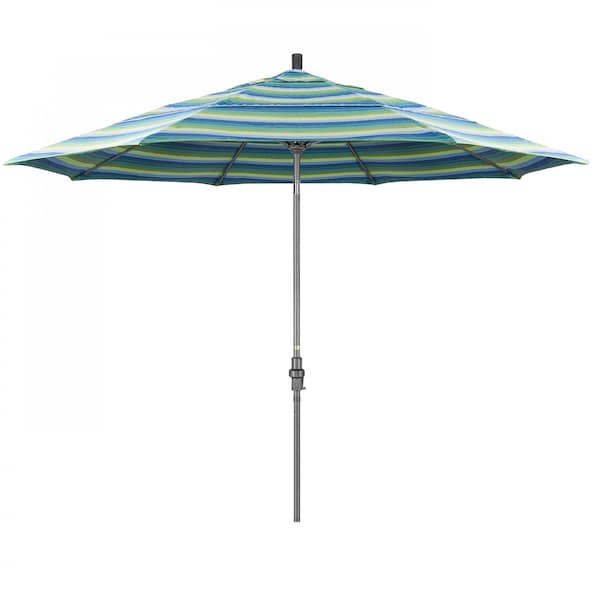 California Umbrella Patio Umbrella, Octagon, 109.5" H, Sunbrella Fabric, Seville Seaside 194061020043 - main