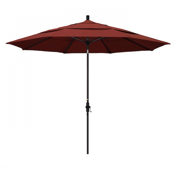 California Umbrella Patio Umbrella, Octagon, 109.5" H, Sunbrella Fabric, Henna 194061020630