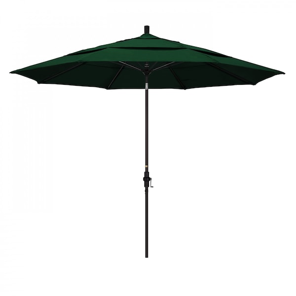 California Umbrella Patio Umbrella, Octagon, 109.5" H, Sunbrella Fabric, Forest Green 194061020777 - main