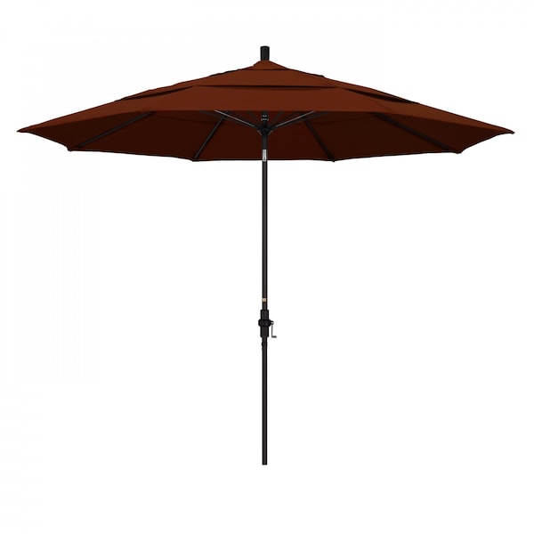 California Umbrella Patio Umbrella, Octagon, 109.5" H, Pacifica Fabric, Brick 194061021279 - main