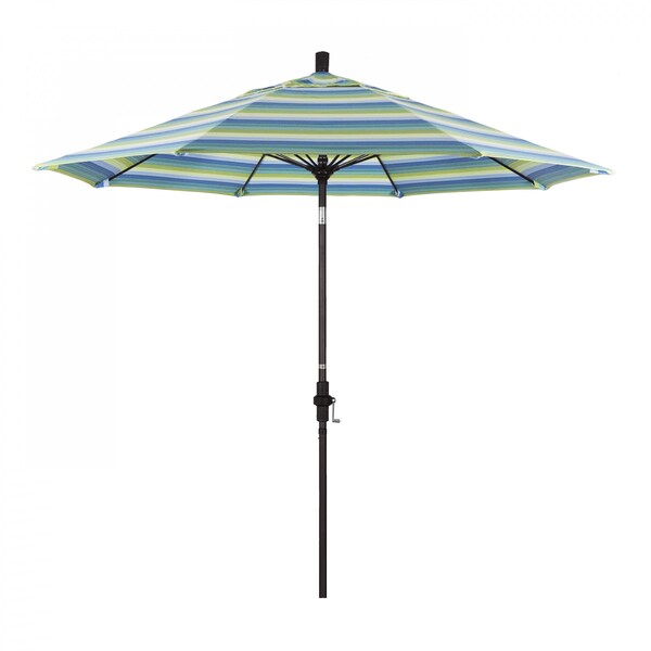 March Patio Umbrella, Octagon, 101" H, Sunbrella Fabric, Seville Seaside GSCUF908117-5608