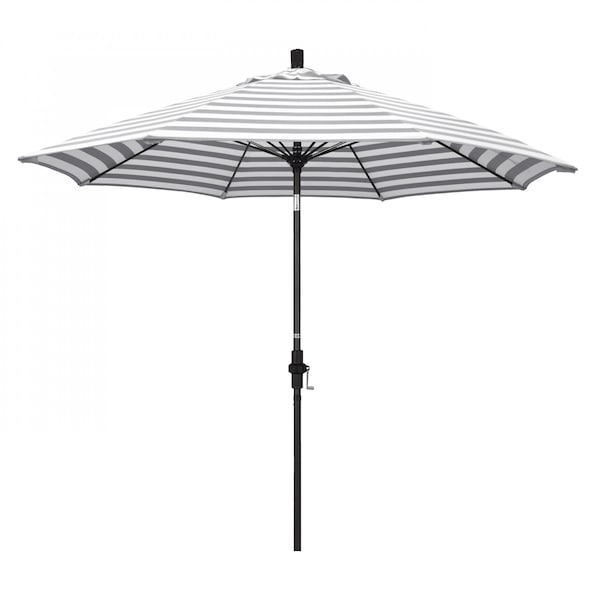 California Umbrella Patio Umbrella, Octagon, 101" H, Olefin Fabric, Gray White Cabana Stripe 194061028094 - main