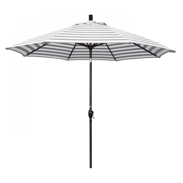 March Patio Umbrella, Octagon, 101" H, Olefin Fabric, Gray White Cabana Stripe GSPT908117-F95