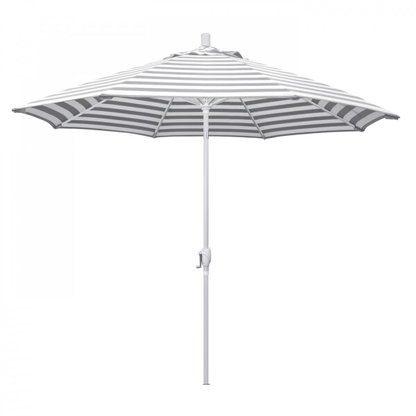 California Umbrella Patio Umbrella, Octagon, 101" H, Olefin Fabric, Gray White Cabana Stripe 194061034378 - main