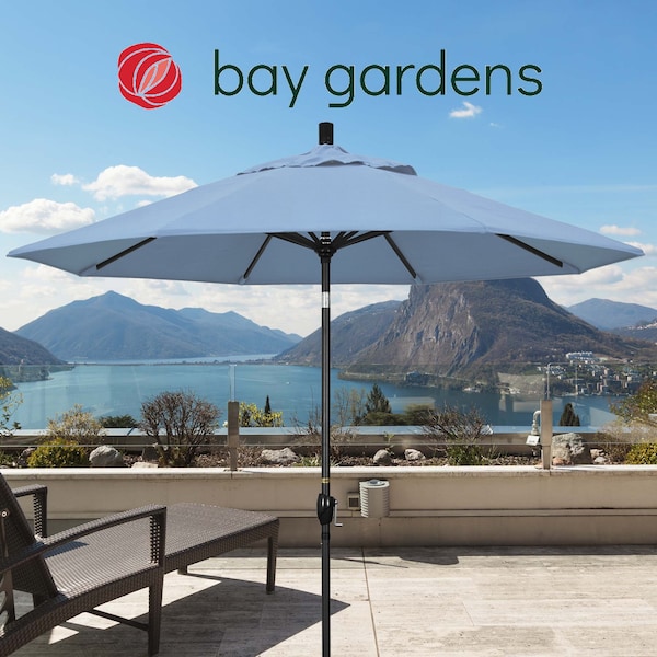 California Umbrella Patio Umbrella, Octagon, 101" H, Sunbrella Fabric, Air Blue 194061034774 - main