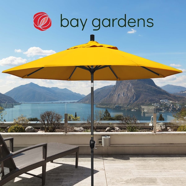 March Patio Umbrella, Octagon, 101" H, Sunbrella Fabric, Sunflower Yellow GSPT908302-5457