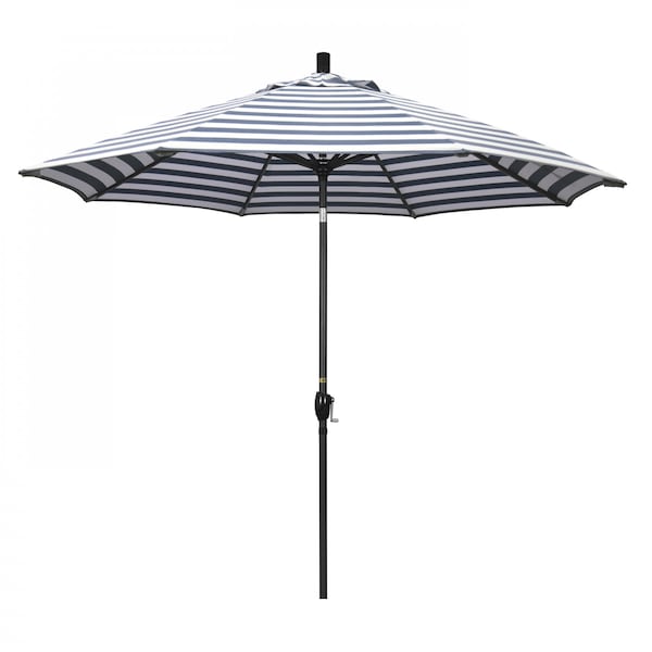 California Umbrella Patio Umbrella, Octagon, 101" H, Olefin Fabric, Navy White Cabana Stripe 194061035283 - main