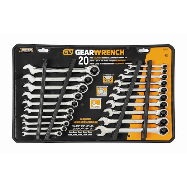 Gearwrench Ratcheting Combination Wrench 20 PC Set 35720-06 - main