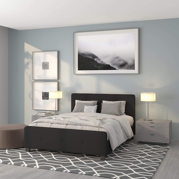 Flash Furniture Platform Bed, Tribeca, Queen, Black HG-23-GG - main