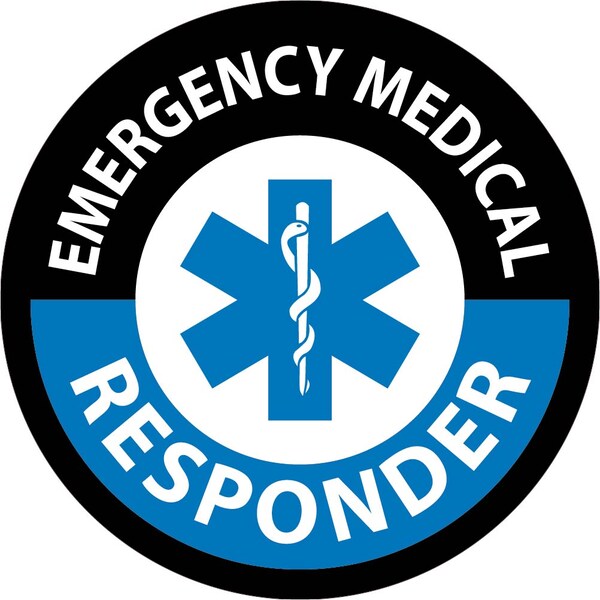 Nmc Emergency Medical Responder Hard Hat Label, Pk25, Material: Pressure Sensitive Vinyl .002 HH135 - main
