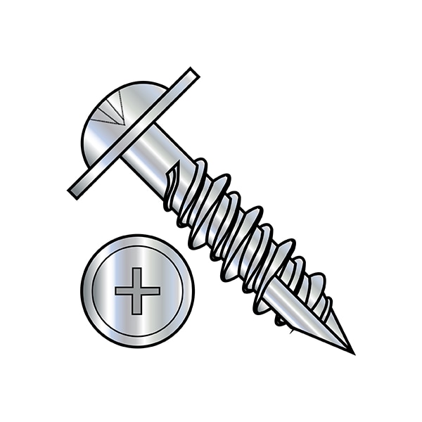 Zoro Select Sheet Metal Screw, #14 x 2-1/2 in, Zinc Plated Phillips Drive, 1500 PK 1440HPRW17 - main