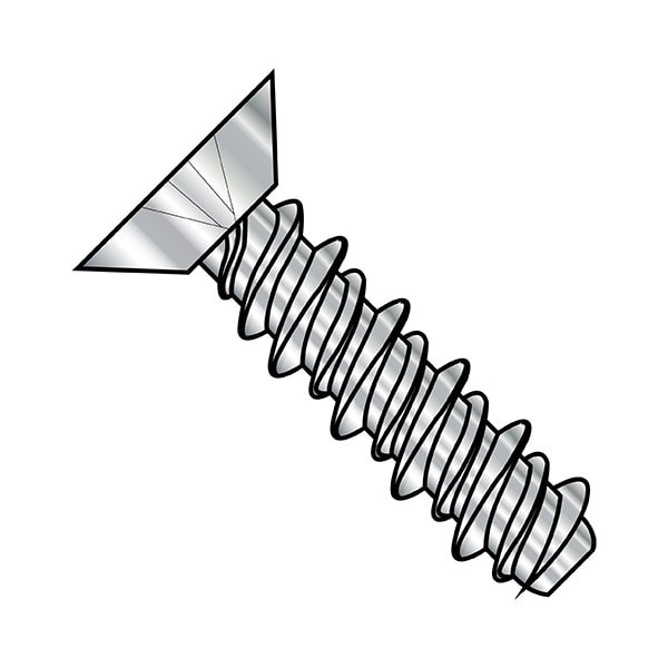 Zoro Select Sheet Metal Screw, #4-24 x 1/4 in, Stainless Steel Flat Head Phillips Drive, 10000 PK 0404HPU410 - main