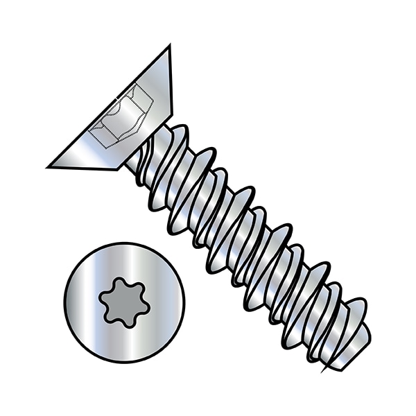 Zoro Select Self-Drilling Screw, #10-16 x 1/2 in, Zinc Plated Steel Flat Head Torx Drive, 10000 PK 1008HTU - main
