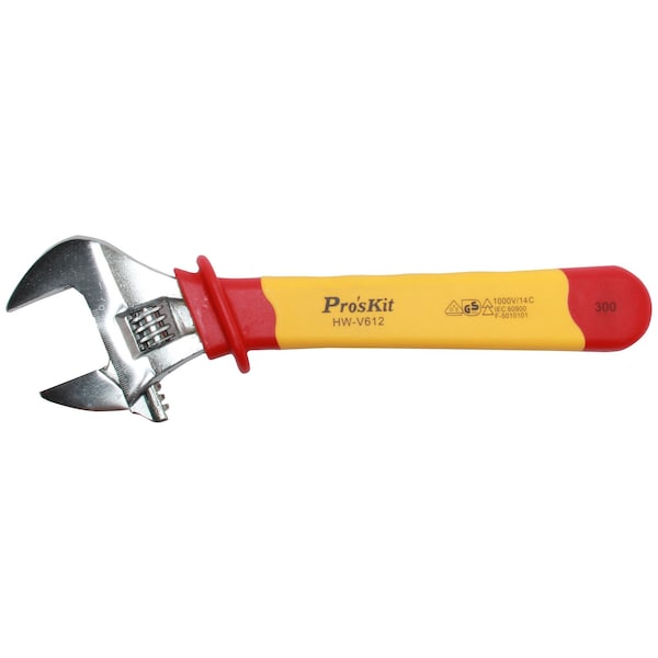 Proskit VDE Insulated 12" Adj Wrench, 1000V HW-V612 - main