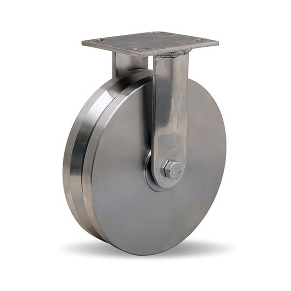 Hamilton Rigid Caster, Sta 8X2 Ss V-Grooved, w/Del R-STA-8SVZ - main