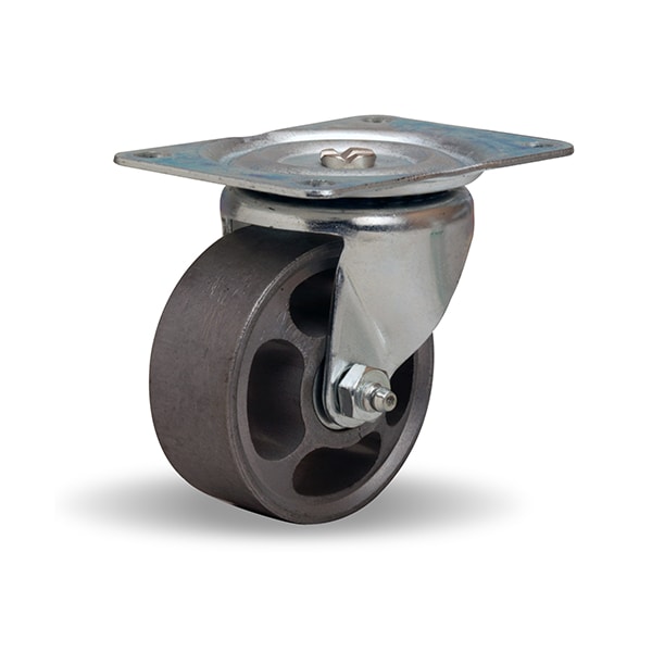 Hamilton Leader Swivel Caster, 3" x 1 1/4" Metal Wheel, 1/2" Straight Roller Bearing S-223-MH - main