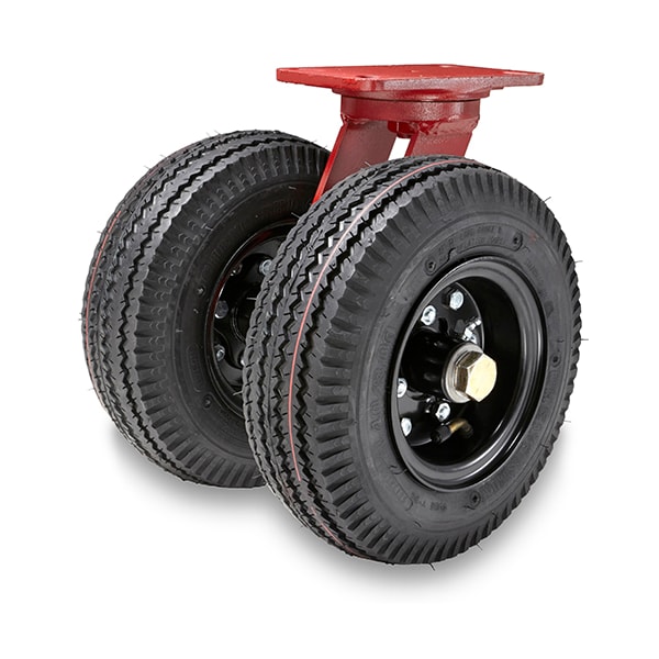 Hamilton Dual Wheel Cush-N-Aire Swivel Caster, 8" Pneumatic Air-Filled Tire, 3/4" Straight Roller Bearing S-7208-PR - main