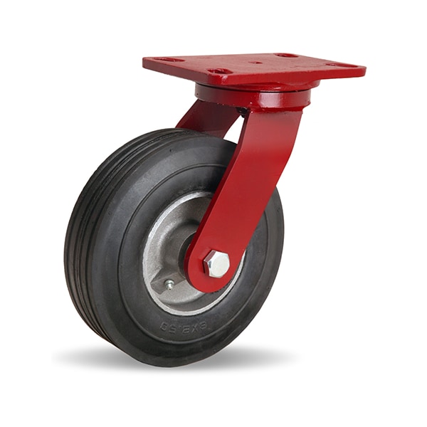 Hamilton Dual Wheel Cush-N-Tuf Swivel Caster, 8" Semi-Pneumatic Tire, 3/4" Straight Roller Bearing S-8008-SU - main