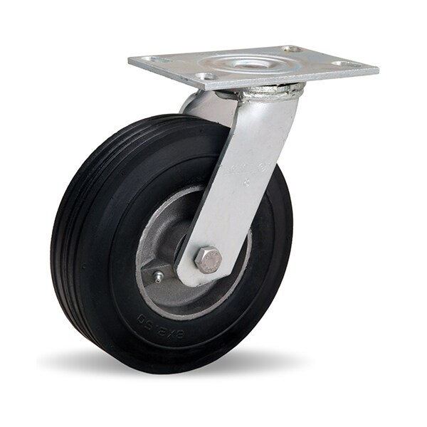 Hamilton Dual Wheel Cush-N-Tuf Swivel Caster, 8" Semi-Pneumatic Tire, 3/4" Straight Roller Bearing S-8208-SU - main