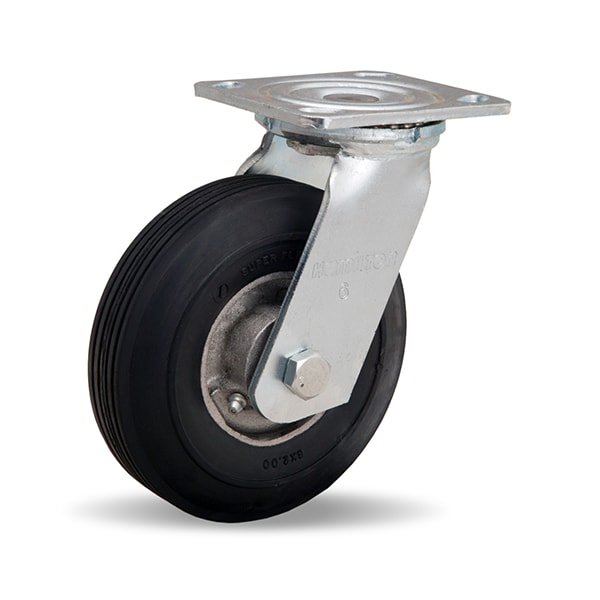 Hamilton Dual Wheel Cush-N-Tuf Swivel Caster, 6" Semi-Pneumatic Tire, 3/4" Straight Roller Bearing S-8526-SU - main
