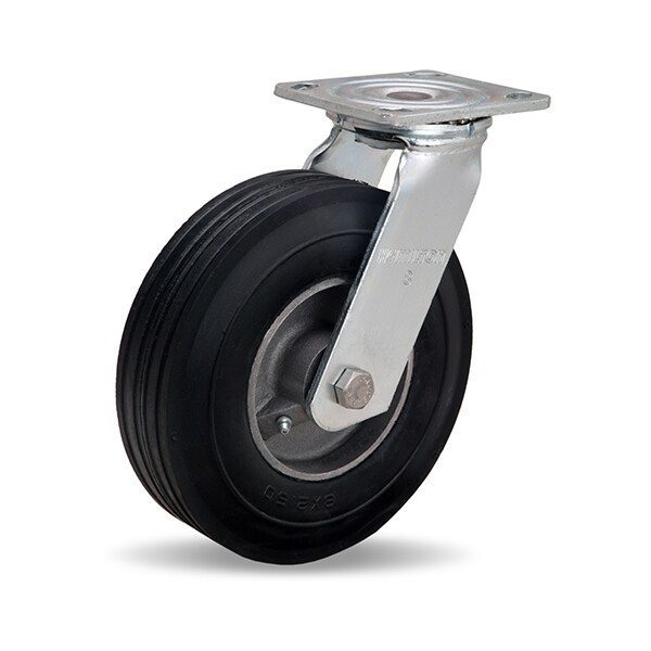 Hamilton Dual Wheel Cush-N-Tuf Swivel Caster, 8" Semi-Pneumatic Tire, 3/4" Straight Roller Bearing S-8528-SU - main