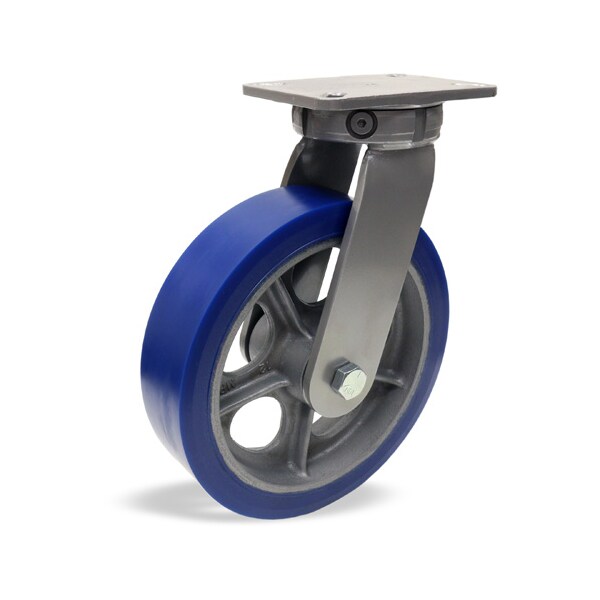 Hamilton Champion Swivel Caster, 10" x 3" Ergo-Glide XT 1" thick Polyurethane (85A) on Cast Iron Wheel S-CH-13EGB - main