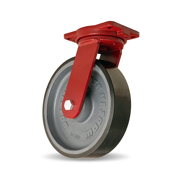 Hamilton Extra Heavy Duty Swivel Caster, 12" x 3" Duralast XC Polyurethane (70D) on Cast Iron Wheel S-EHD-12DB70 - main