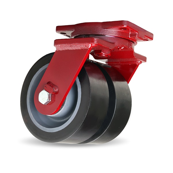 Hamilton Extra Heavy Duty Dual-Wheel Swivel Caster, 8" x 3" Superlast XC Polyurethane on Forged Steel Wheel S-EHD2-83SYT70 - main