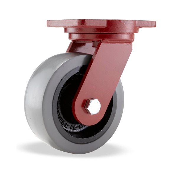 Hamilton Extra Heavy Duty Swivel Caster, 8" x 3" DuraGlide 1" Thick Polyurethane (95A) on Cast Iron Wheel S-EHD-83GB95 - main