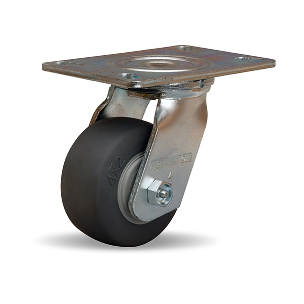 Hamilton General Service Swivel Caster, 4" x 2" Versa-Tech Gray Rubber (65A) on Polyolefin Wheel S-GS-4TE - main