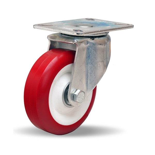 Hamilton Hi-Lo Swivel Caster, 4" x 1 3/8" Poly-Tech Polyurethane (95A) on Polypropylene Wheels S-HL-4NF - main