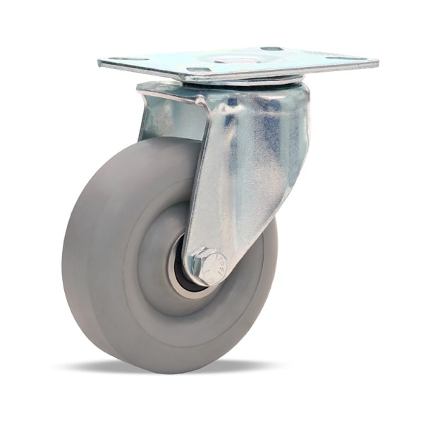 Hamilton Hi-Lo Swivel Caster, 4" x 1 3/8" Versa-Tech Gray Rubber (65A) on Polyolefin Wheel S-HL-4TE - main