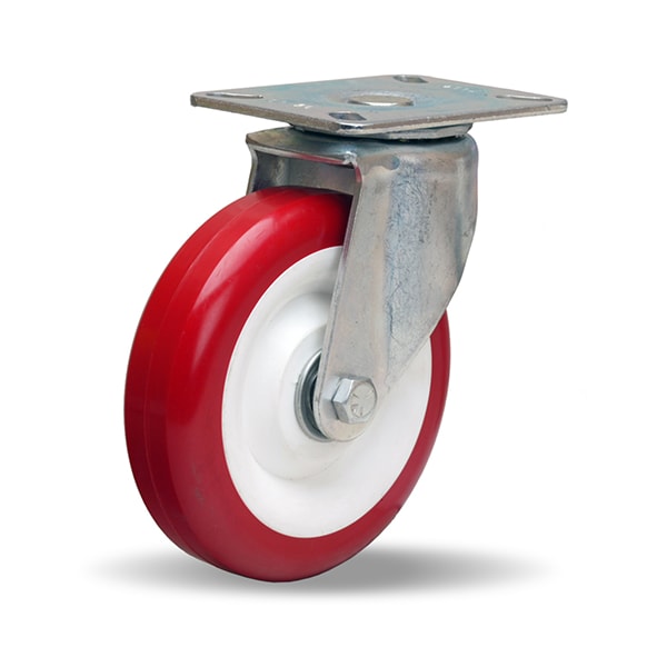 Hamilton Hi-Lo Swivel Caster, 5" x 1 3/8" Poly-Tech Polyurethane (95A) on Polypropylene Wheels S-HL-5NF - main