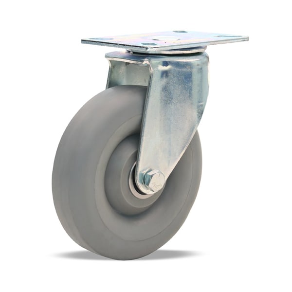 Hamilton Hi-Lo Swivel Caster, 5" x 1 3/8" Versa-Tech Gray Rubber (65A) on Polyolefin Wheel S-HL-5TE - main