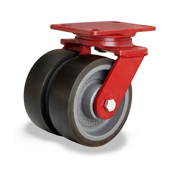 Hamilton Heavy Service Dual-Wheel Swivel Caster, 6" x 2" Duralast XC Polyurethane (70D) on Cast Iron Wheels S-HS2-6DB70 - main