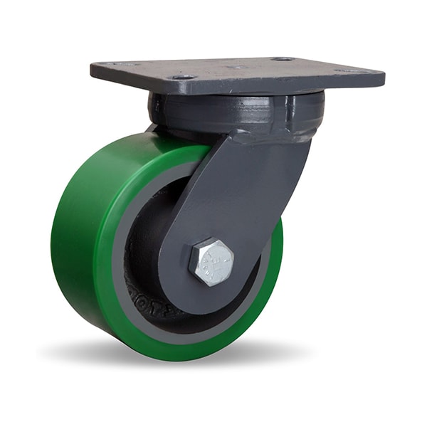 Hamilton Super Endurance Swivel Caster, 6" x 3" Duralast Polyurethane (95A) on Cast Iron Wheel S-SEC-63DT - main