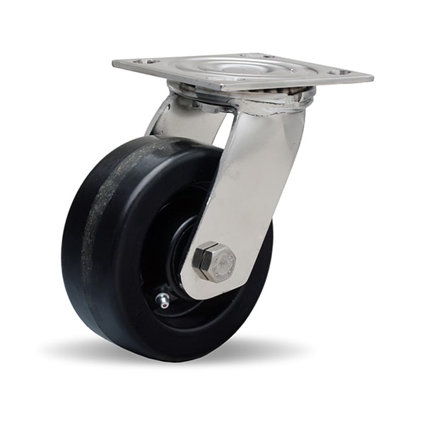 Hamilton Stainless Steel Swivel Caster, 5" x 2" Plastex Phenolic Wheel, 3/4" Delrin Bearing S-STA-5PZ - main