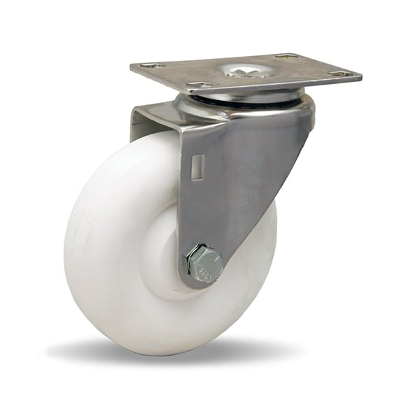 Hamilton Stainless Steel Swivel Caster, 4" x 1 3/8" Aqualite Polyolefin (75D) Wheel, 1/2" Plain Bore S-STL-4A - main