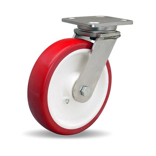 Hamilton Stainless Steel Workhorse Swivel Caster, 8" x 2" Poly-Tech S-WHS-8NFZ - main