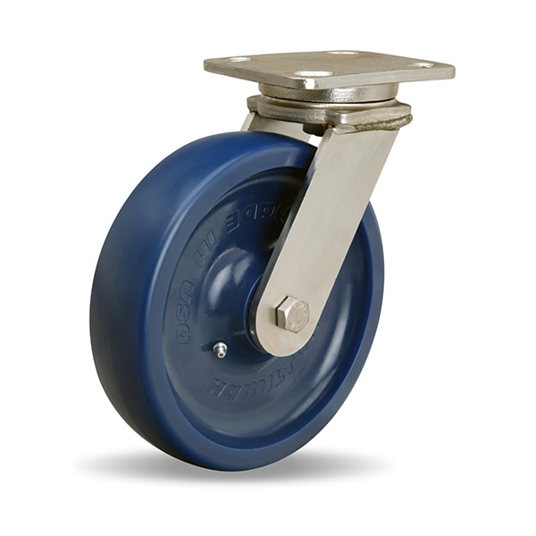 Hamilton Stainless Steel Workhorse Swivel Caster, 8" x 2" Unilast, Solid Polyurethane (75D) Wheel S-WHS-8UYZ - main